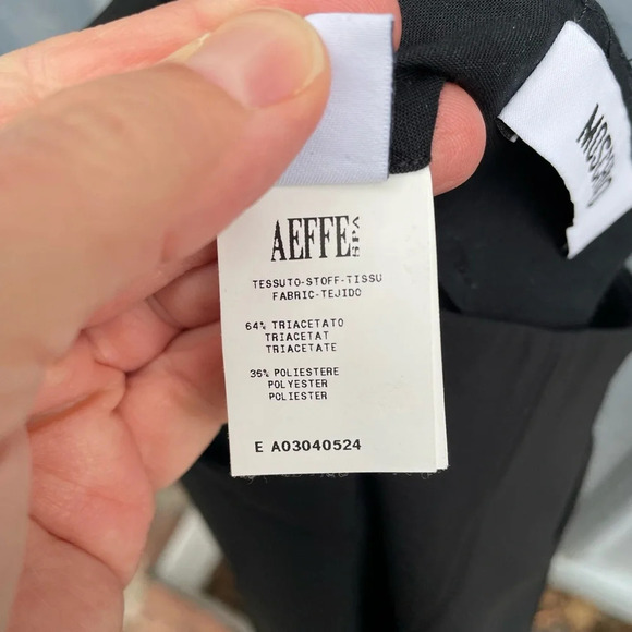 Moschino Cropped Black Flat Front Trousers, Size 6 - Picture 13 of 13